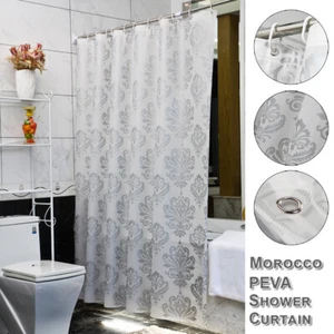 PEVA Polyester Soft fabric Shower Curtain Mould and Mildew Resistant Waterproof - Picture 1 of 9