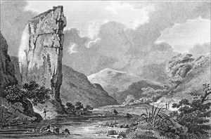 VIEW in DOVE-DALE (DERBYSHIRE) - Engraving from 19th century - Picture 1 of 2