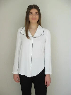 Trent Nathan Ladies Long Sleeve Pullover Shirt Top sizes 8 10 12 14 16 18 Ivory - image 1 of 4