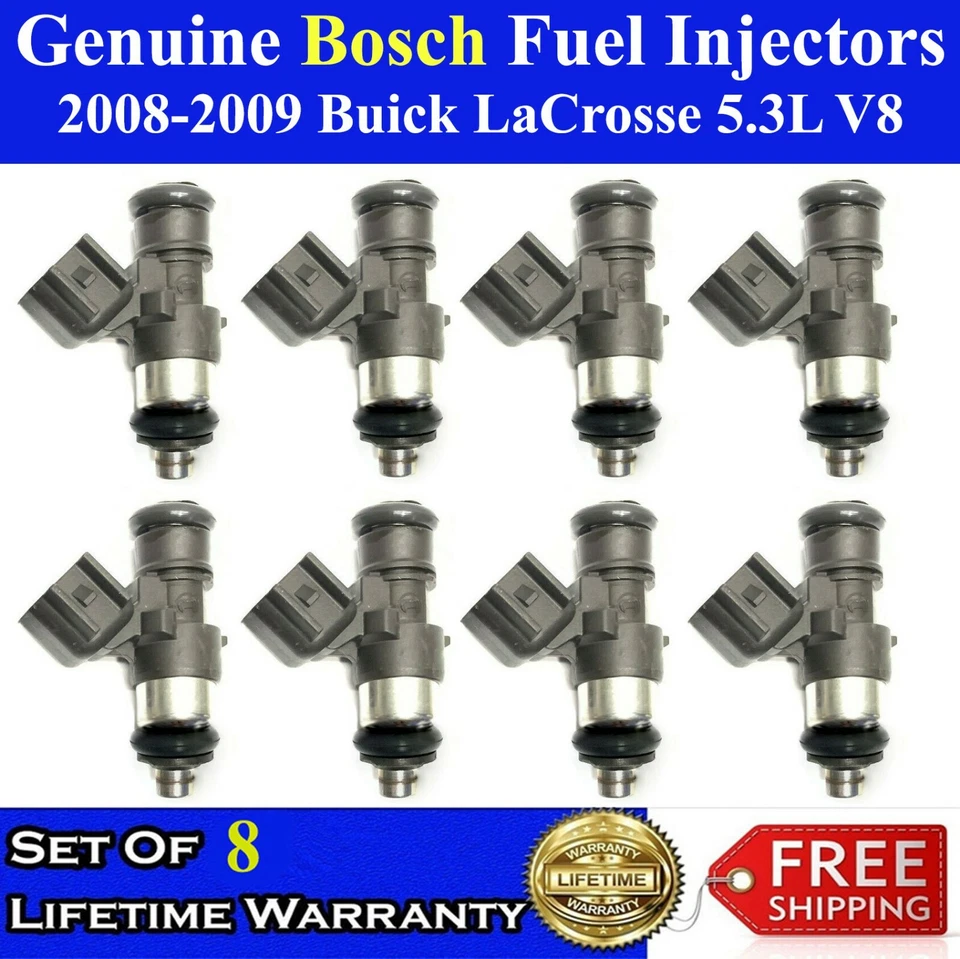 8 inyectores de combustible originales Bosch para Buick LaCrosse 2008-2009 5,3 L V8 Foto 1 de 1