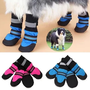4PCS Dog Shoes Small Large Mesh Boots Reflective Strip Anti-slip Paw Protectors* - Picture 1 of 19