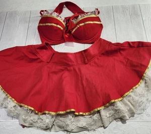 Vintage Leg Avenue Sexy Pirate Costume INCOMPLETE Size S/M Used Red Gold - Picture 1 of 22
