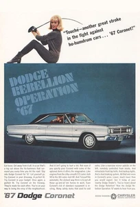 1967 Dodge Coronet: Touche Ho Humdrum Cars Vintage Print Ad - Bild 1 von 1