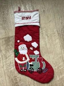 Fienile in ceramica bambini rosso trapuntato treno Babbo Natale calza sovvenzione - Foto 1 di 5