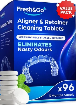 Fresh & Go® Retainer Cleaning Tablets - 3 Months Supply 96 (3 Months)