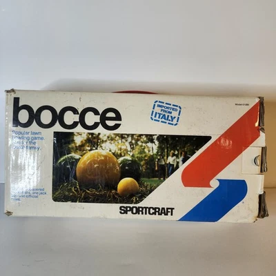 VTG SPORTCRAFT BOCCE BALL SET w/box MADE IN ITALY 4” Balls - Image 1 of 4