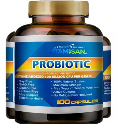 Probiótico 100 mil millones de UFC potencia garantizada salud inmune digestiva 100 cápsulas Foto 1 de 4