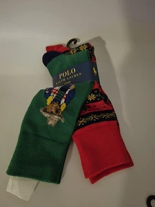 Neu! POLO RALPH LAUREN Herren 2er Pack Socken Sun Valley COWBOY POLO BEAR +Fair Isle - Bild 1 von 3