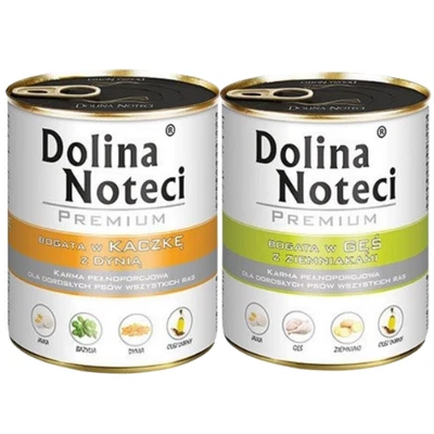 DOLINA NOTECI Premium Nass Gans mit Kartoffeln und Ente mit Kürbis adult 24x800g - Bild 1 von 3