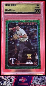 2024 Topps #620 Josh Jung Green Crackle Foil Graded 10 #/499 SN - Bild 1 von 2