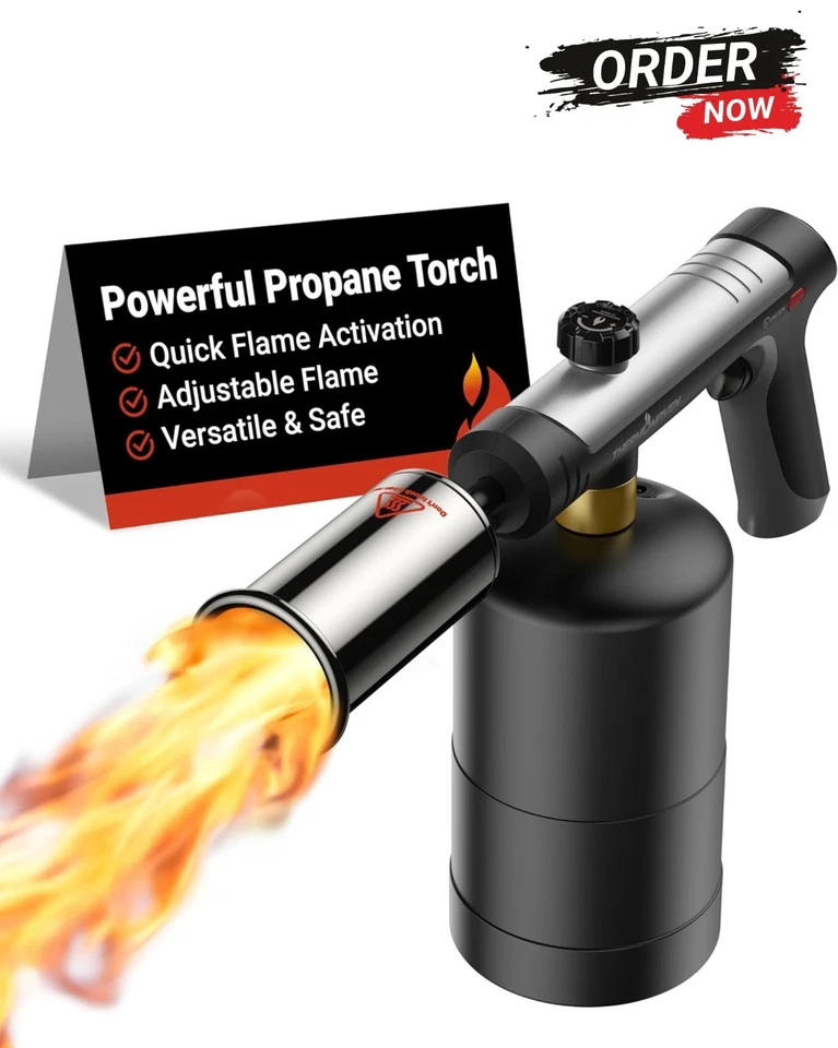 Antorcha de propano ThermoMaven con fuego máximo de un toque, pistola de soplete de cocina con... Foto 1 de 4