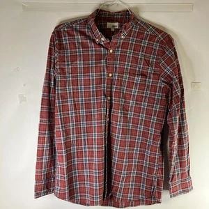 Sonoma Mens Shirt Size Large Button Up Long Sleeve Red Plaid - Picture 1 of 6