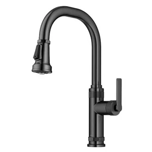 Allyn Rubinetto Cucina Industriale Estraibile Manico Singolo Acciaio Inox Nero - Foto 1 di 12