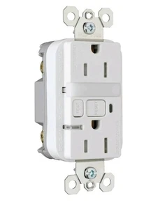 Pass & Seymour 15 Amp Gfci resistente a manipulaciones con luz nocturna (blanco) - Imagen 1 de 6