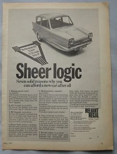 1971 Reliant Regal Original advert - Picture 1 of 1