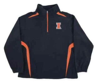 Illinois Fighting Illini Original Stuff 1/4 Zip Navy Fleecepullover Large NEU!! - Bild 1 von 1