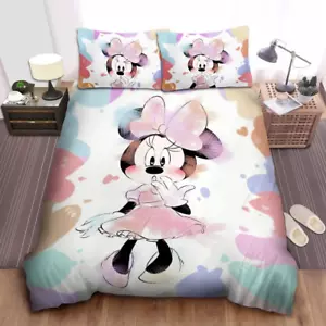 Cute Cartoon Minnie Mouse Full Bedding Duvet Cover Set (4pcs) - Picture 1 of 2