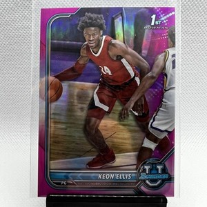 2022 Bowman University Chrome Basketball KEON ELLIS Pink Refractor #75 Kings 1st
