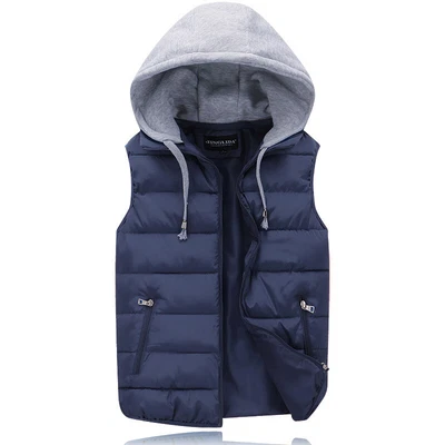 Mens Body Warmer Gilet Hoodie Hooded Contrast Hood Sleeveless Jackets Winter ⇓ - Image 1 of 4