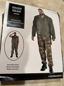 Adult Soldier Costume Size 2XL 48 - 52 2 Piece - Picture 1 of 3