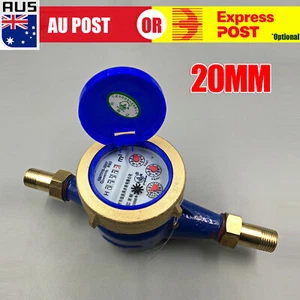 20mm Heavy Duty Brass Water Flow Measure Tape Cold Meter Home Garden Tool A - Picture 1 of 9