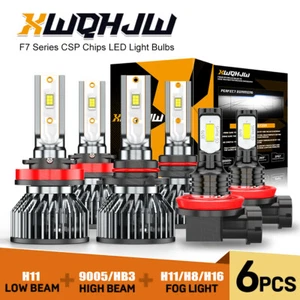 Fit Honda Accord 2013 2014 2015 Combo LED Headlight High Low Beam&Fog Light Kit - Picture 1 of 8