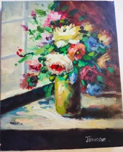 Original Oil Painting On Canvas , Flower vase Painting ,Original Art, Wall Ar... - Picture 1 of 1