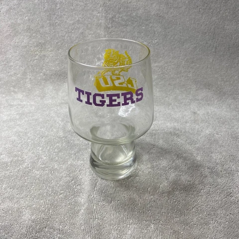 Libbey LSU Cocktail Beer Snifter Glass Vintage Purple/Gold  Geaux Tigers Cover