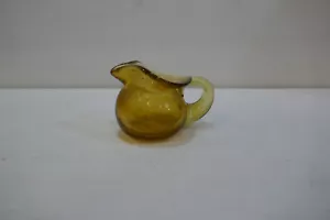 Piccolo vaso vintage giallo intenso 2 1/2" soffiato a mano pircher o bocciolo anni '30 art deco - Foto 1 di 6