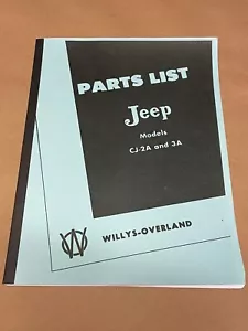 Parts List jeep Models CJ2A and CJ3A Willys Overland Manual - Foto 1 di 2
