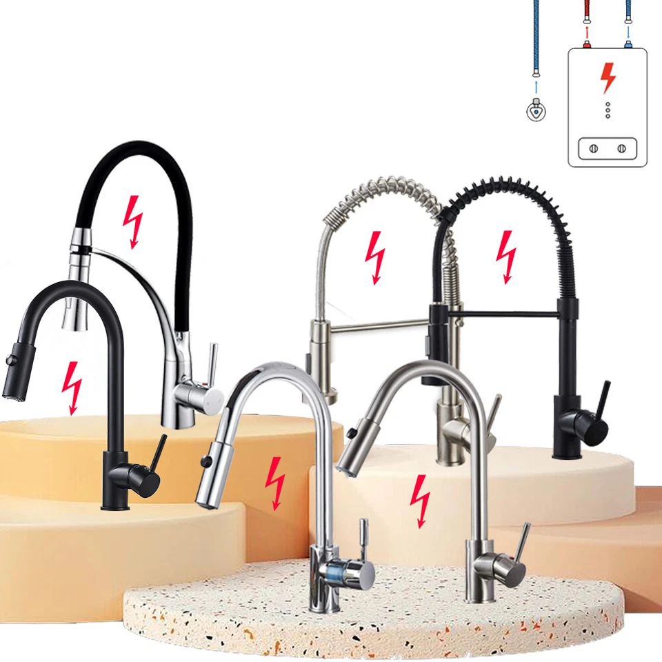 GATTOHOME Rubinetto cucina bassa pressione estraibile miscelatore monocomando 360° cucina rubinetto