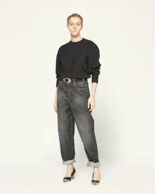 NWT Isabel Marant Etoile Black Kelaya Puff Sleeve Sweater F 36/US 4 $355 - Image 1 of 4