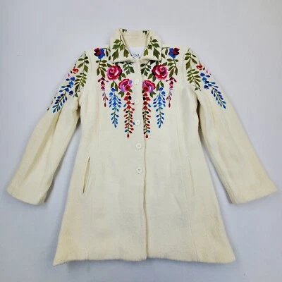 Chaqueta Chaquetón De Colección Linea by Louis Dell'Olio Floral Bordada Lana Boucle M Foto 1 de 4