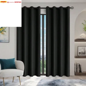 1Pc Solid 100% Blackout Curtains with Grommets, Total Privacy Drapes for Bedroom - Picture 1 of 12