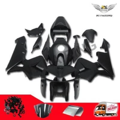 Kit de carenado negro mate apto para carrocería Honda CBR600RR 2005 2006 F5 ABS + pernos Foto 1 de 4