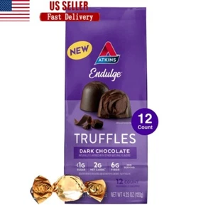Keto Dark Chocolate Truffles Low Sugar Low Carb 12 Ct Indulgent Treats Low Sugar - Picture 1 of 12