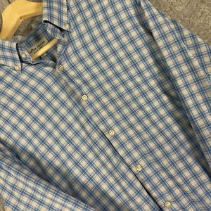 Camicia Peter Millar estiva comoda performance uomo grande blu a quadri manica lunga - Foto 1 di 9