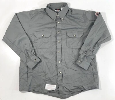 NWOT X-LARGE REG GREY MENS BULWARK FLAME RESISTANT DRESS UNIFORM SHIRT SLU2 XL - Image 1 of 3