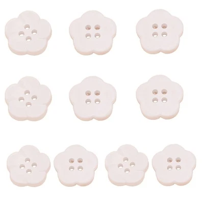 10 Pcs Resin Button 4-Hole Coat Buttons Flower Shape Buttons Colourful Buttons - Image 1 of 4