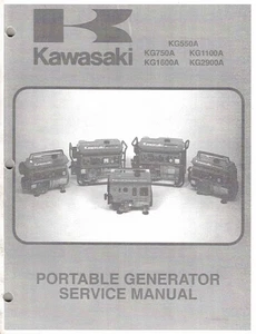Genuine Kawasaki Owner's Service Manual KG550A KG750A KG1100A KG1600A Generator - Foto 1 di 2