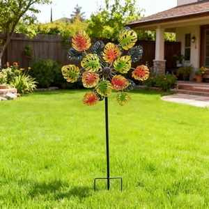 Sunflower Windmill Dual-sided Design Iron Construction Weather-resistant Finish - Picture 1 of 11