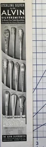 Alvin Silberschmiede Sterlingsilber Providence RI Besteck Muster Druck Werbung 1940 - Bild 1 von 4