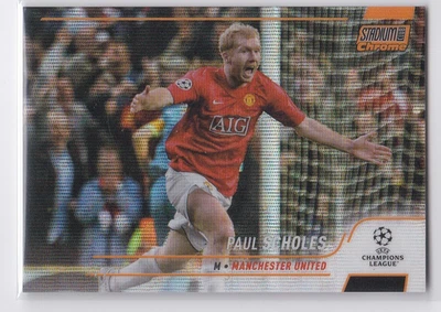2021-22 Topps Stadium Club Chrome UEFA #62 Paul Scholes Orange Wave 2/25 Man Utd - Image 1 of 2