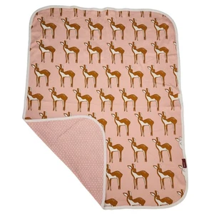 MilkBarn Babydecke Hirsch Tupfenmuster Bio Baumwolle wendbar - Bild 1 von 6