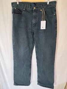 Jeans Joe Bloggs Uomo 36 R Grigio Scuro Nero Zip Fly Gamba Dritta Relax Retrò - Foto 1 di 15