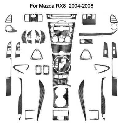 Juego completo de embellecedores interiores de fibra de carbono para Mazda RX8 RX-8 RX8 2004-2008  Foto 1 de 4