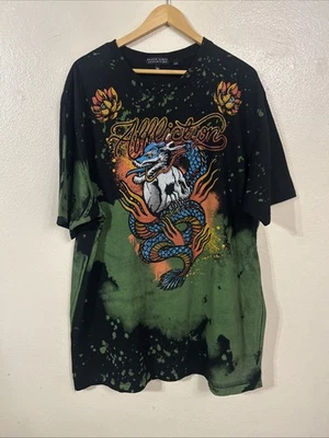 Camiseta grunge Black Label Affliction Dragon Night Biker para hombre talla grande 2XL Foto 1 de 4
