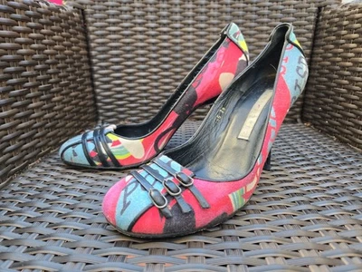 (F103 954) 👠 Escarpins Pura López – Imprimé multicolore graphique – Taille 38 - Photo 1/4