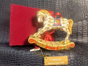 Cloisonné Caballo Mecedor Original Caja de Terciopelo con Etiqueta - Imagen 1 de 2