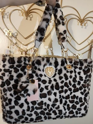 Juicy Couture любовь меха друзей снег леопард сумка с короткими ручками милый и вирусный - Изображение 1 из 4